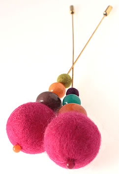 Liberty of London Felt & Semi-Precious Jade Scarf Stick Pins Liberty of London Felt & Semi-Precious Jade Scarf Stick Pins