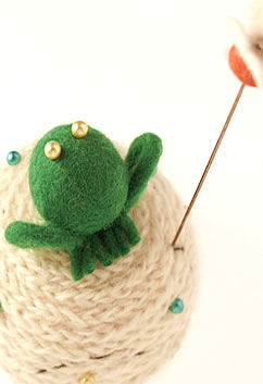 Liberty of London Frog French Knitted Pincushion Liberty of London Frog French Knitted Pincushion