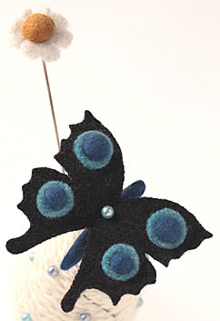 Liberty of London Peacock Butterfly French Knitted Pincushion Liberty of London Peacock Butterfly French Knitted Pincushion