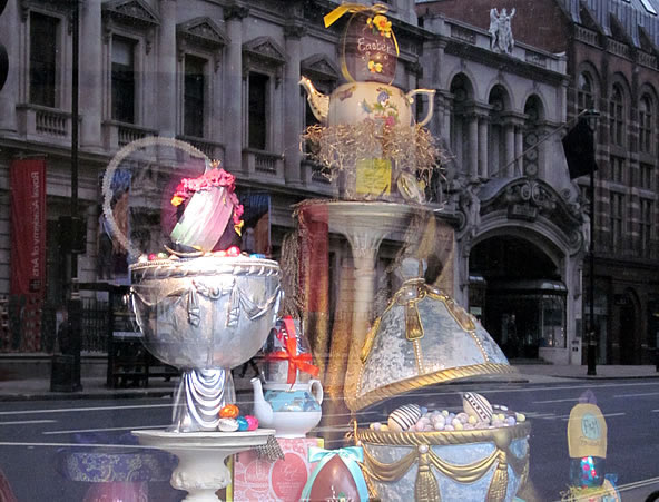 Fortnum & Mason Easter Queen's Diamond Jubilee Silk Egg Chocolate Box Themed Window Display