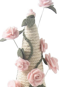 Rose Vine French Knitted Jewellery Cone