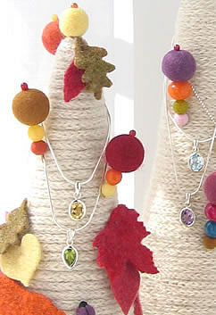 Autumn Leaves French Knitted Jewellery Cone