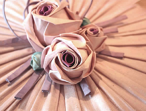 Handmade Origami Silk Roses Three Dimensional Decorative Embellishment