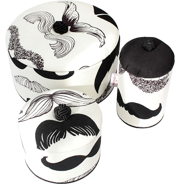 Monochrome Movember Moustache Print Cuff Link Bespoke Boxes